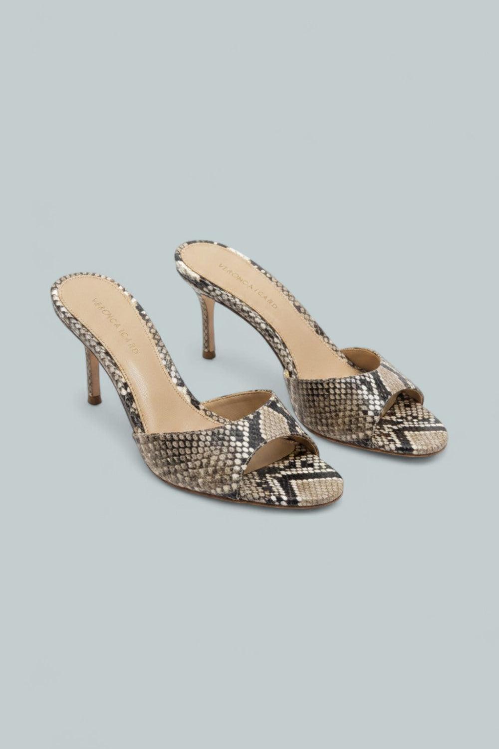 Tia Leather Sandal - Ecru Multi - 6.5 - Mules