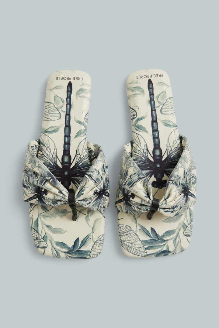 Tia Ruched Sandals - Dragonfly Bandana - 7 - Sandals
