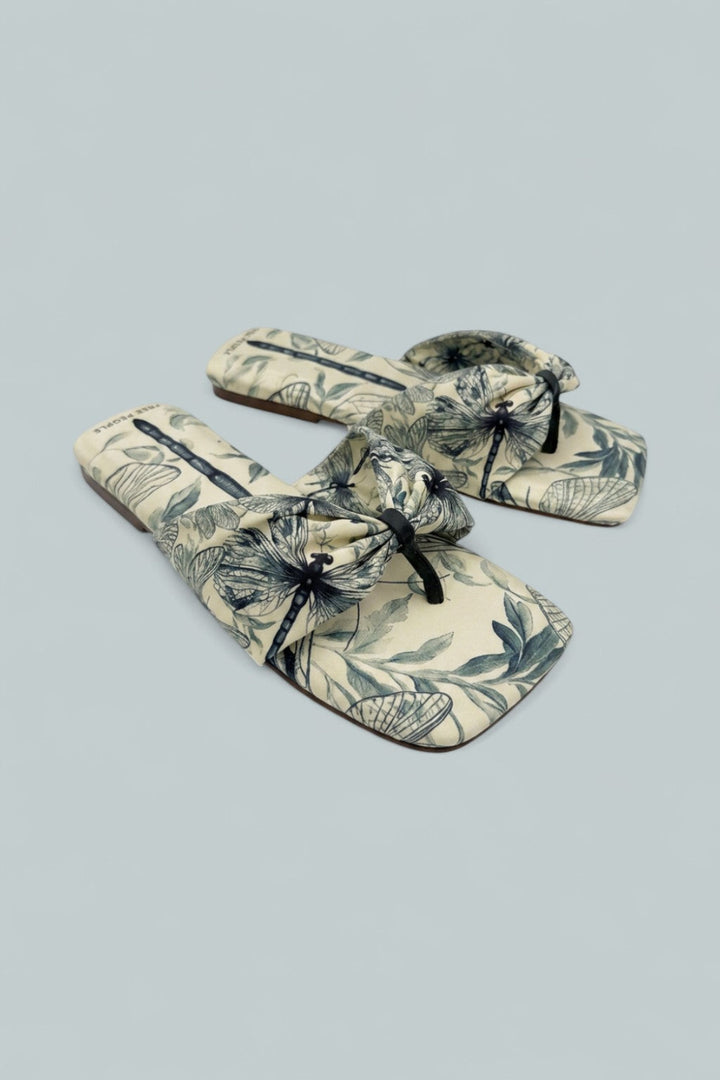 Tia Ruched Sandals - Dragonfly Bandana - 7 - Sandals