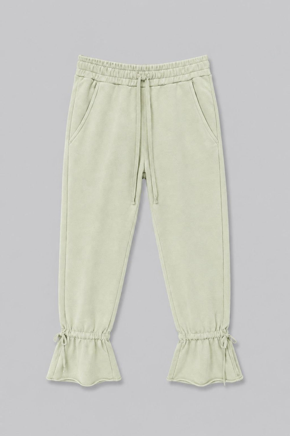 Tie Ankle Sweatpants - Green - Sweatpant