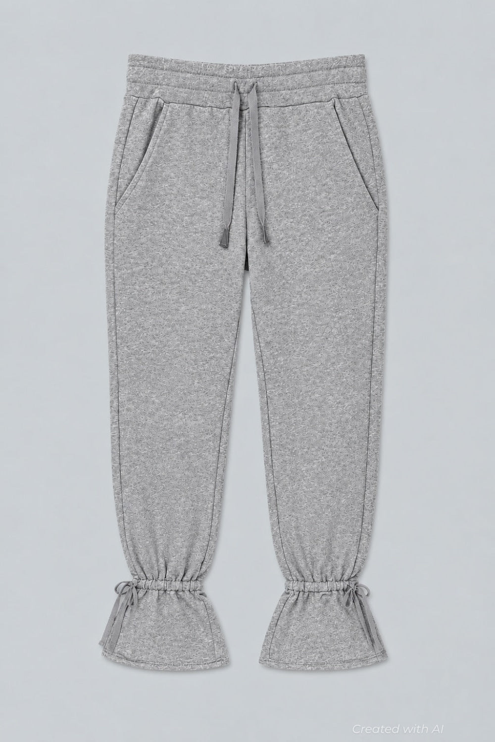 Tie Ankle Sweatpants - Heather Gray - Sweatpant