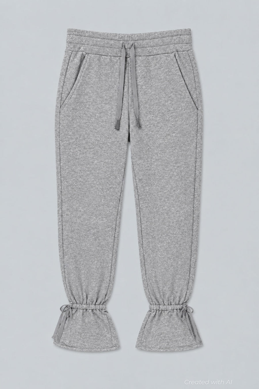 Tie Ankle Sweatpants - Heather Gray - Sweatpant