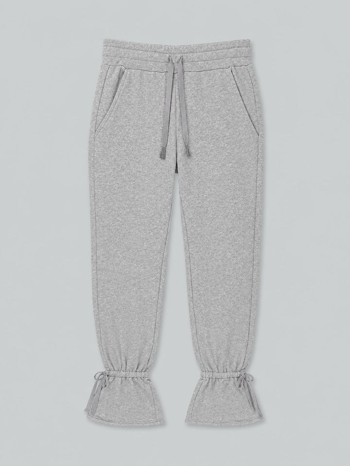 Tie Ankle Sweatpants - Heather Gray - Sweatpant