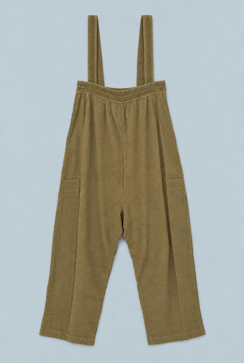 Tie Shoulder Wide Leg Jumpsuit - Army - Jumpsuit