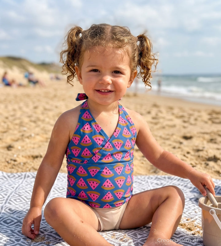 Tie Tankini Top - Watermelon Wedge - 2yr - Bikini Top