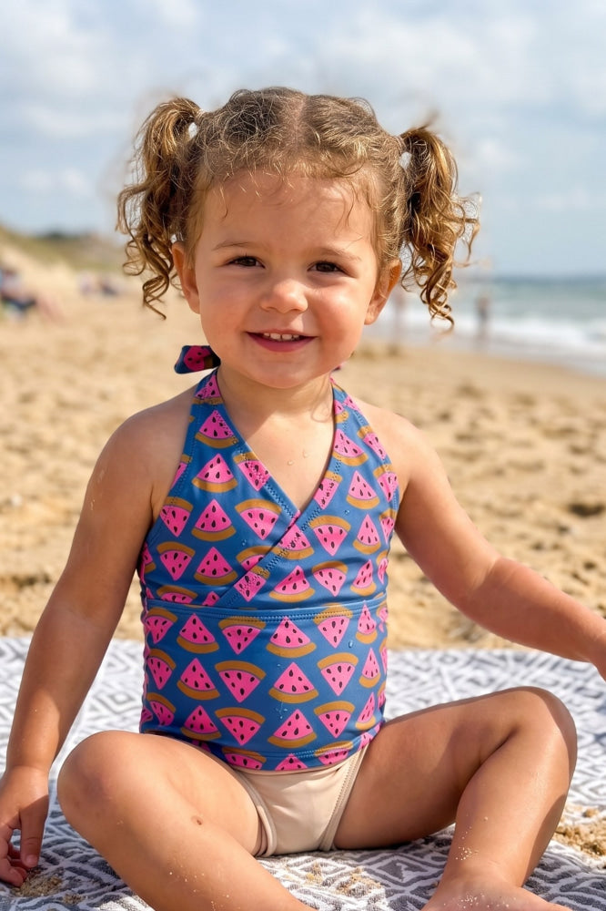 Tie Tankini Top - Watermelon Wedge - 2yr - Bikini Top