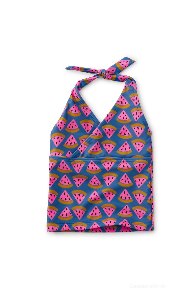 Tie Tankini Top - Watermelon Wedge - 2yr - Bikini Top