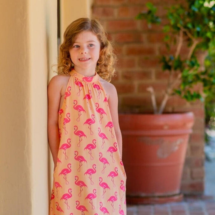 Tieback Dress - Flamingo Peach - Dresses