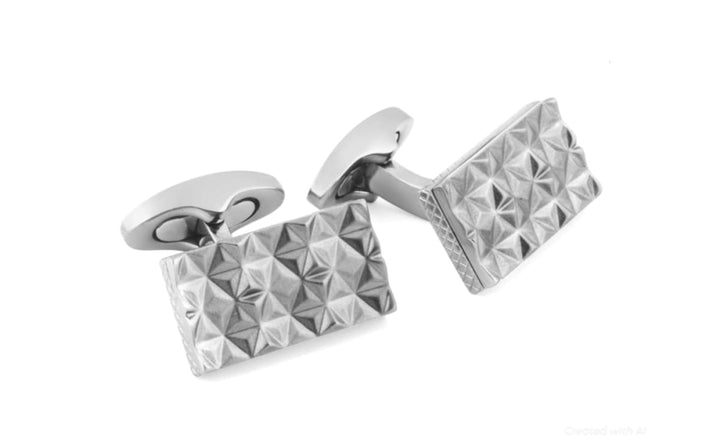 Titanium Origami Star - Silver - One Size - Cufflinks