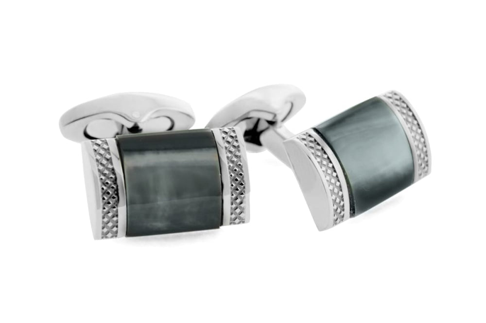 Titanium Rectangle D-shape - Black - One Size - Cufflinks