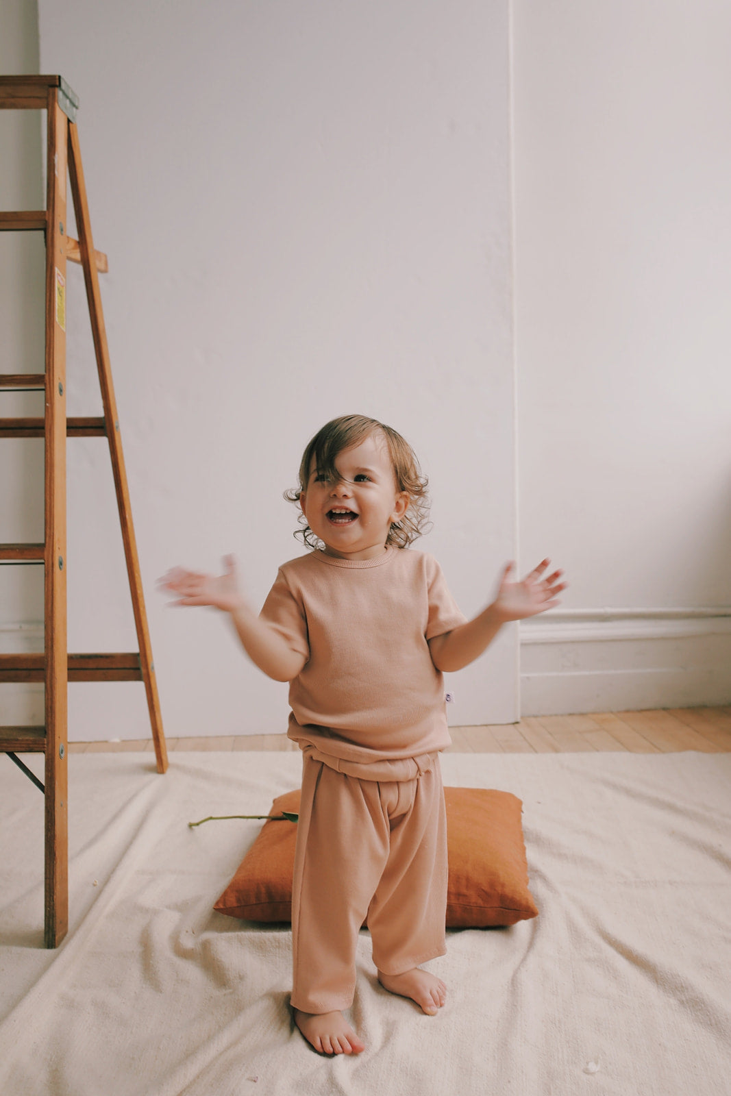 Organic Pima Cotton Kids Lounge Pants - Pink