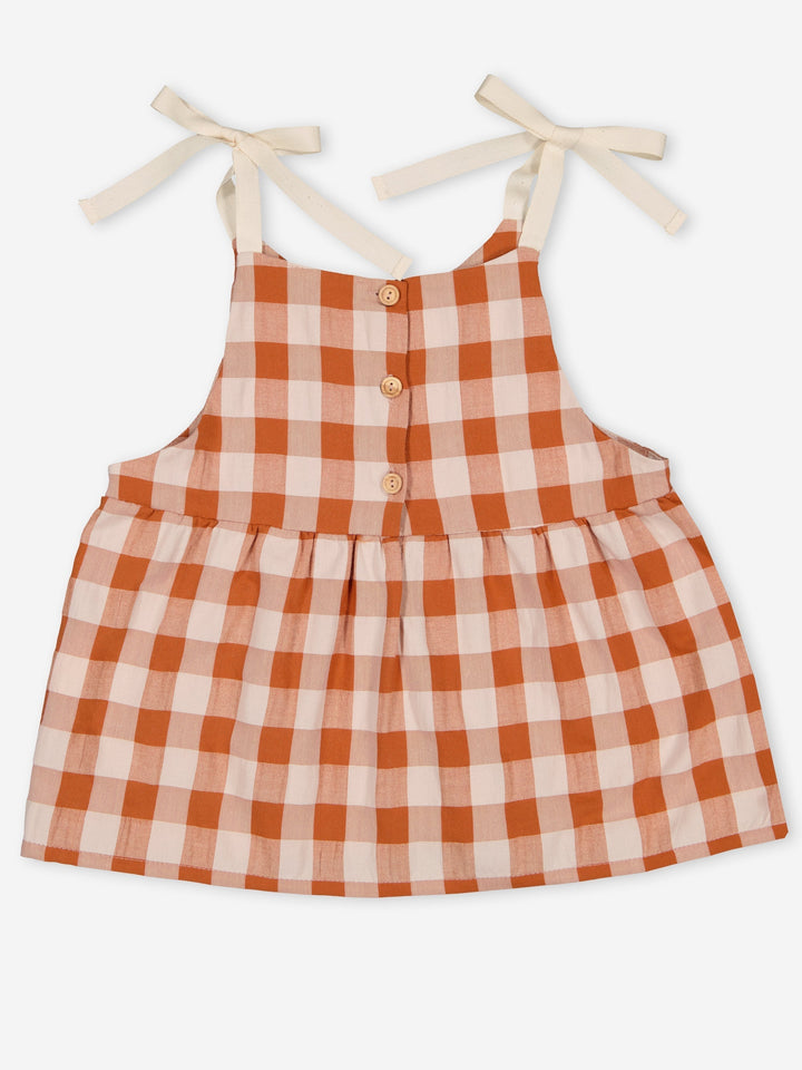 Helene Square Top - Rust Gingham