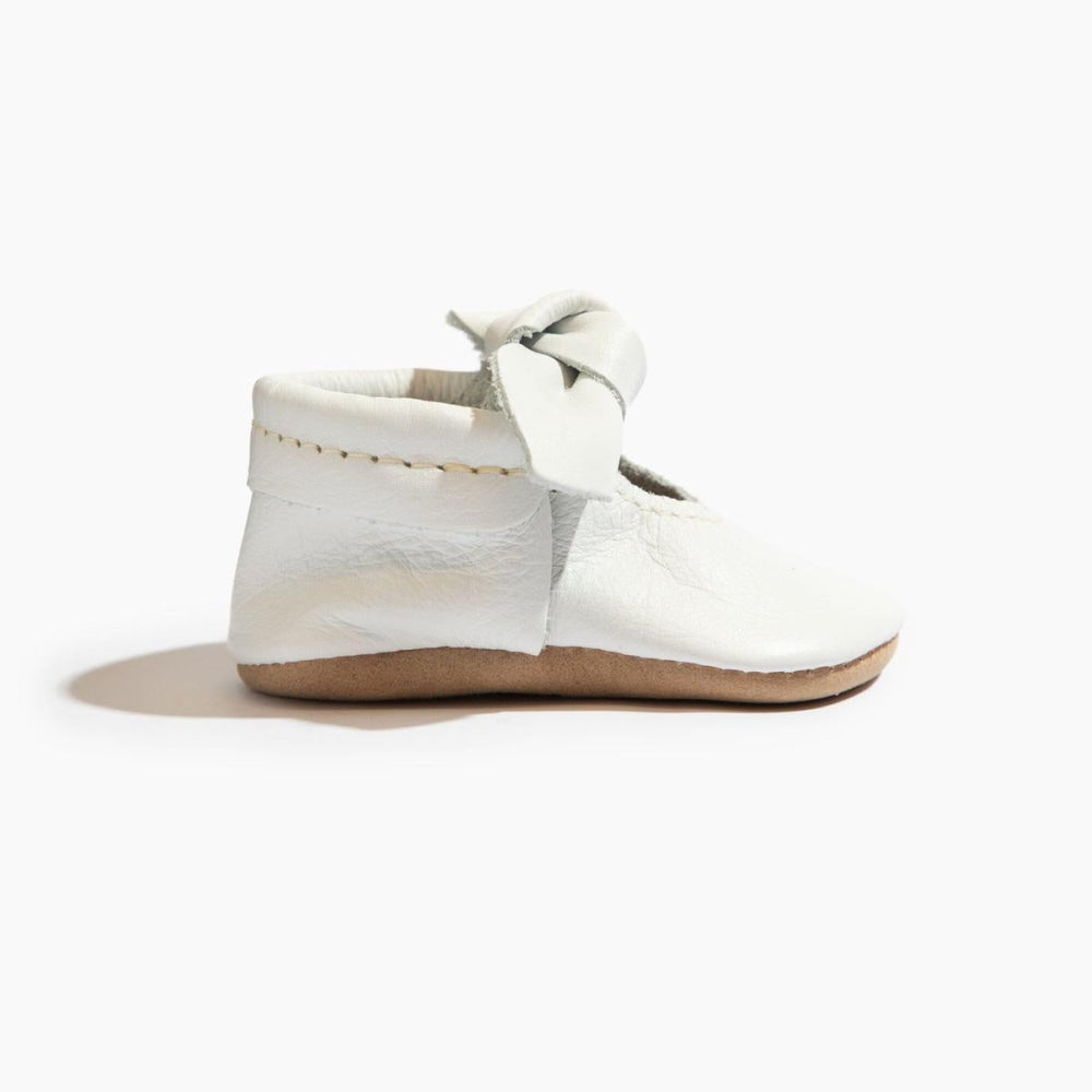 Toasted Bright White Knotted Bow Baby Shoe - ’Flats - Baby Kids Adult All’