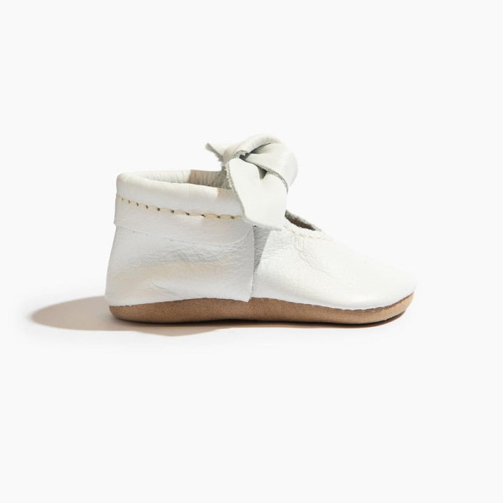 Toasted Bright White Knotted Bow Baby Shoe - ’Flats - Baby Kids Adult All’