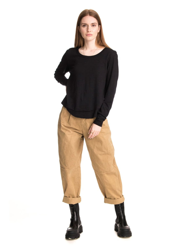 Today Mock Layer Long Sleeve T-Shirt - Black - T-shirt