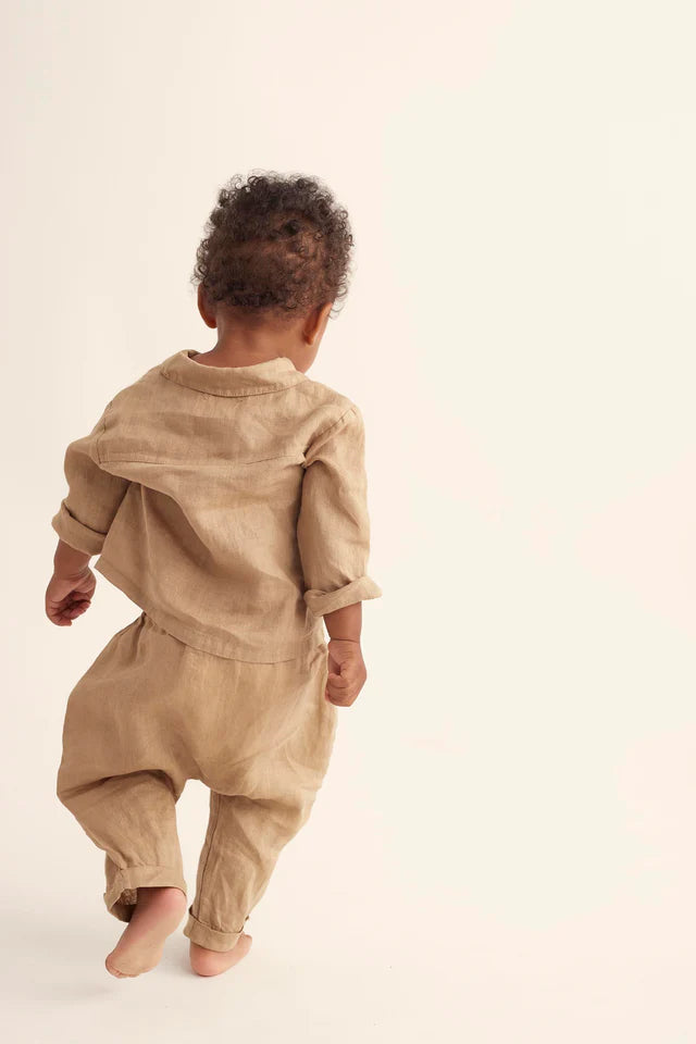 Linen Baby Pants Coffee