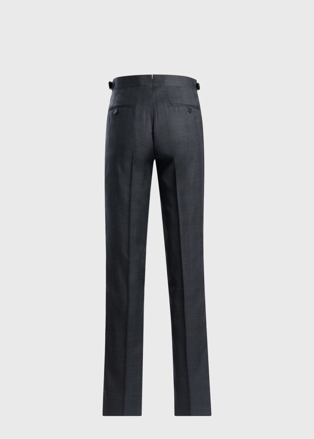 Tonal Plaid Super 130s Wool Suit - Mid Grey - Suit