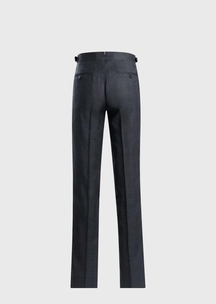 Tonal Plaid Super 130s Wool Suit - Mid Grey - Suit