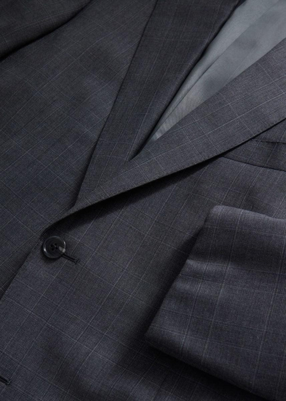 Tonal Plaid Super 130s Wool Suit - Mid Grey - Suit
