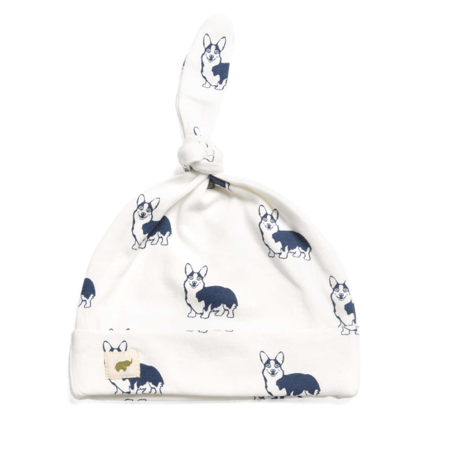 Top Knot Cap - Corgi Love - 0-6m - Knot Hat