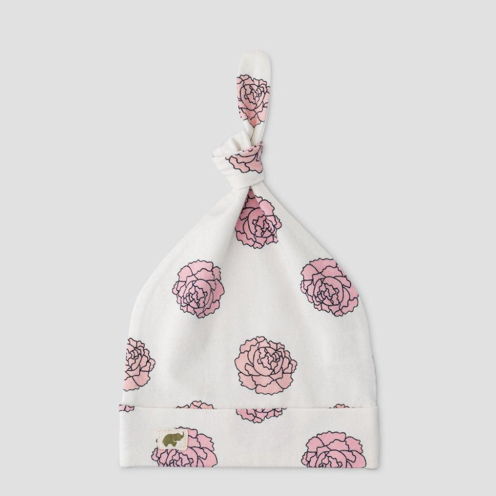 Top Knot Cap - Flower Power - 0-6m - Knot Hat