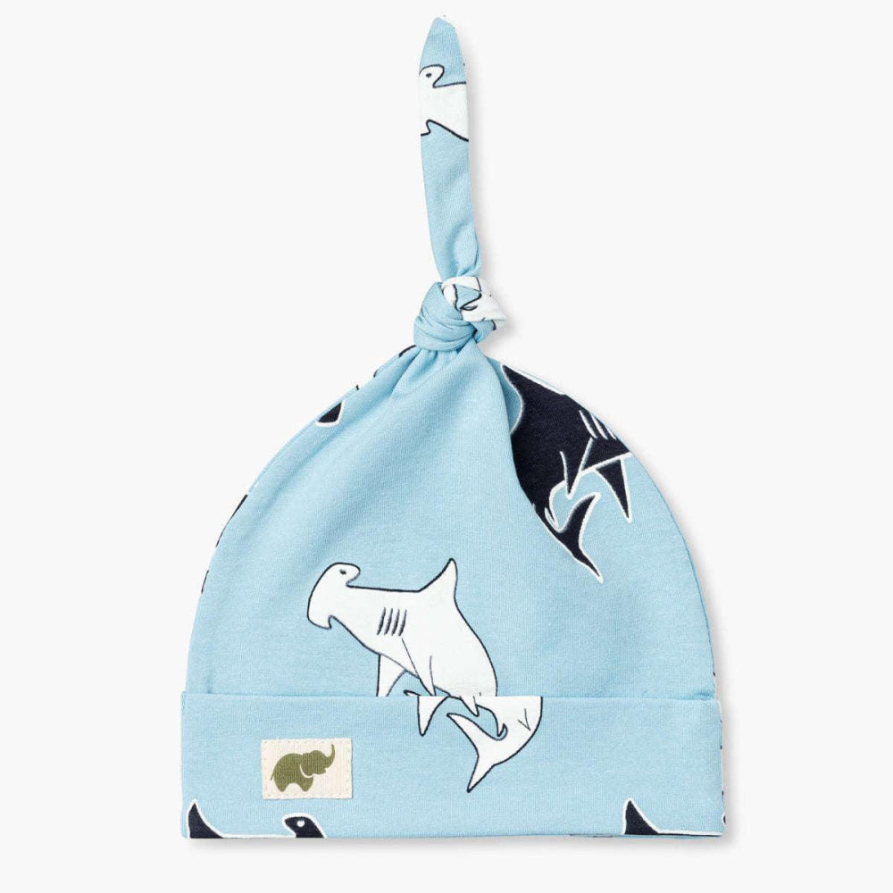 Top Knot Cap - Friendly Fins - 0-6m - Knot Hat