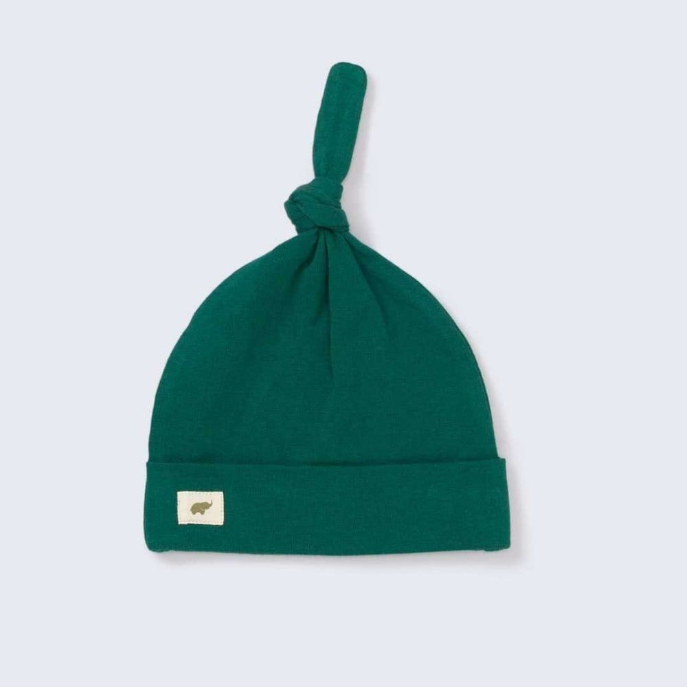 Top Knot Cap - Green - 0-6m - Knot Hat