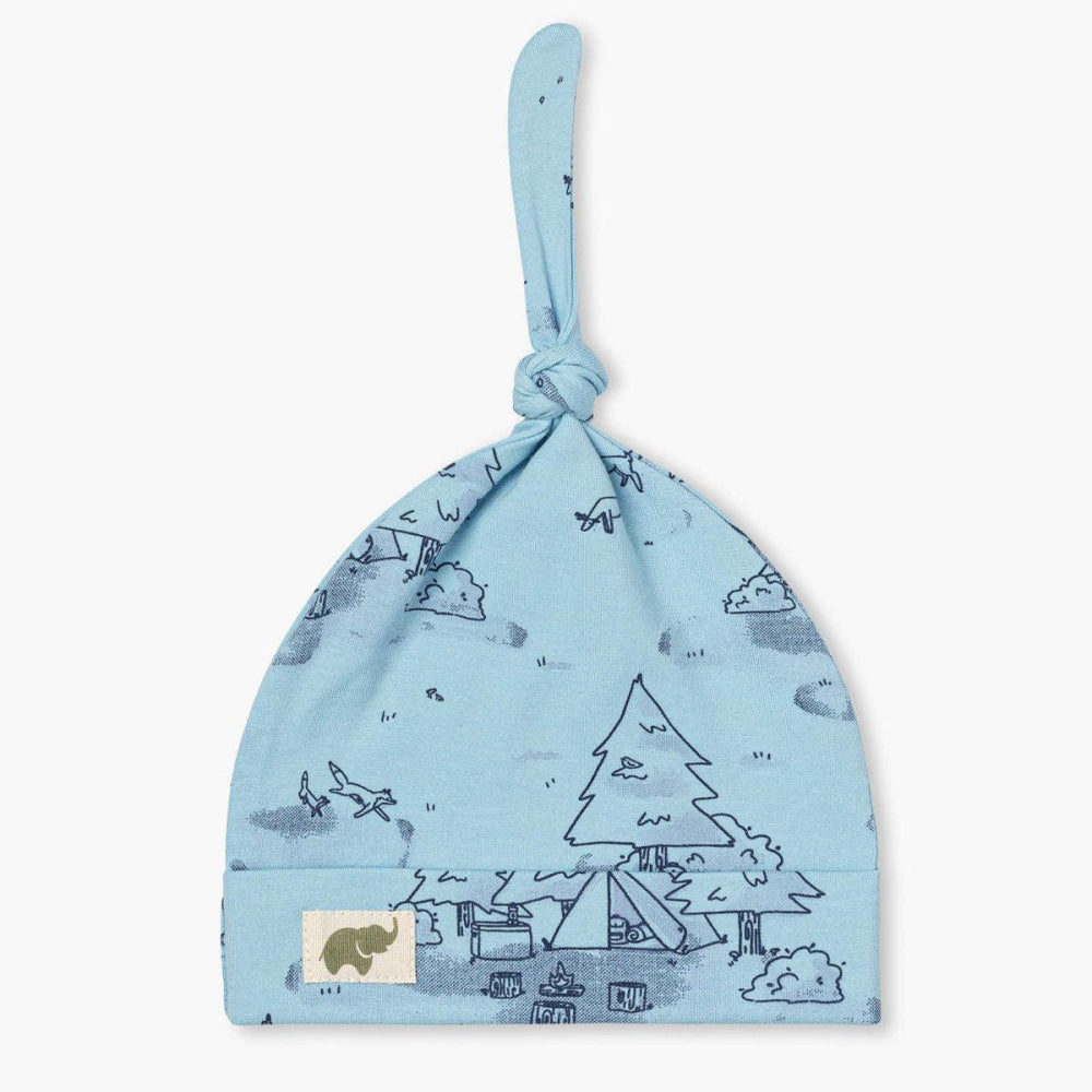 Top Knot Cap - Let’s Go Camping - 0-6m - Knot Hat