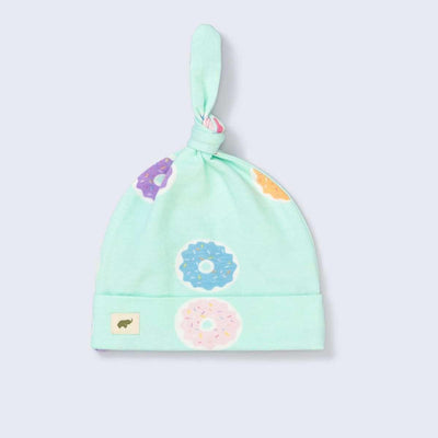 Top Knot Cap - Mini Donuts - 0-6m - Knot Hat