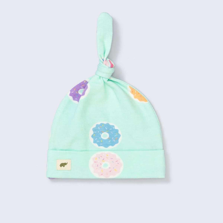 Top Knot Cap - Mini Donuts - 0-6m - Knot Hat