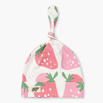 Top Knot Cap - Strawberry Jam - 0-6m - Knot Hat