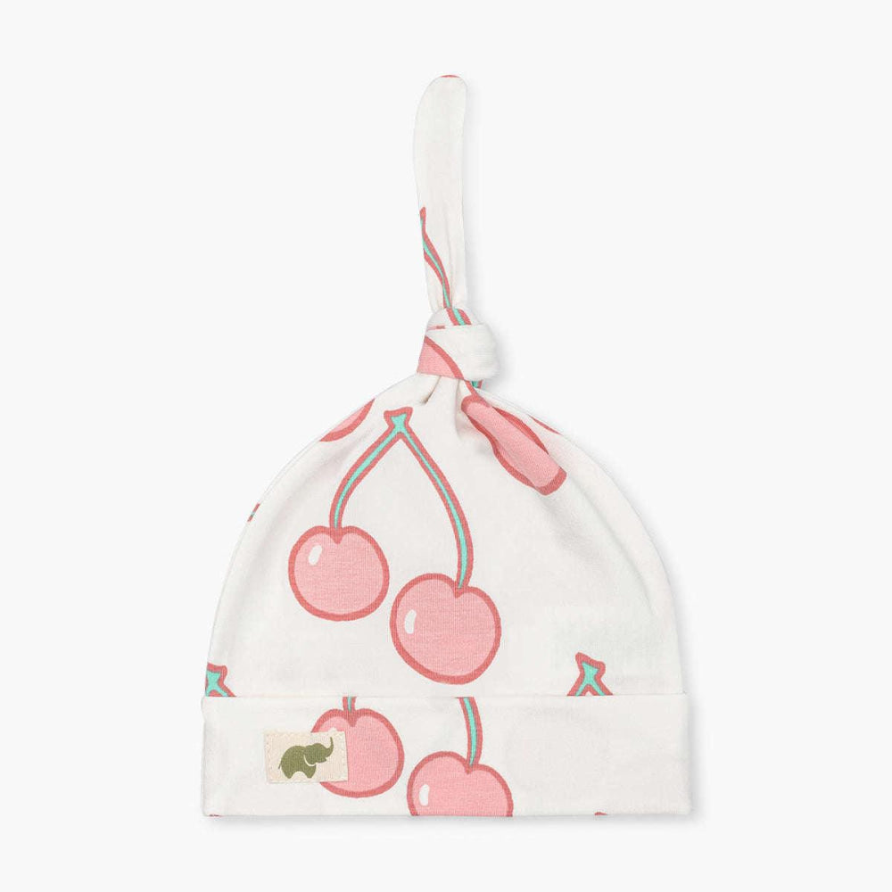Top Knot Cap - Very Cherry - 0-6m - Knot Hat