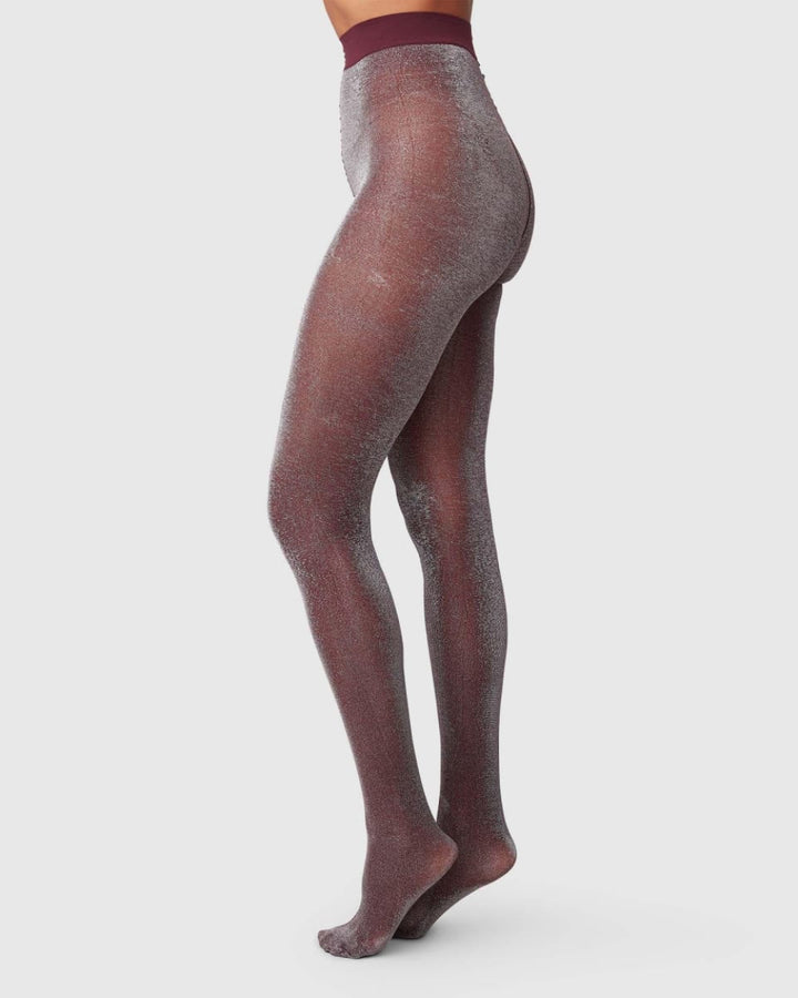 Tora Shimmery Tights - Plum - Tights