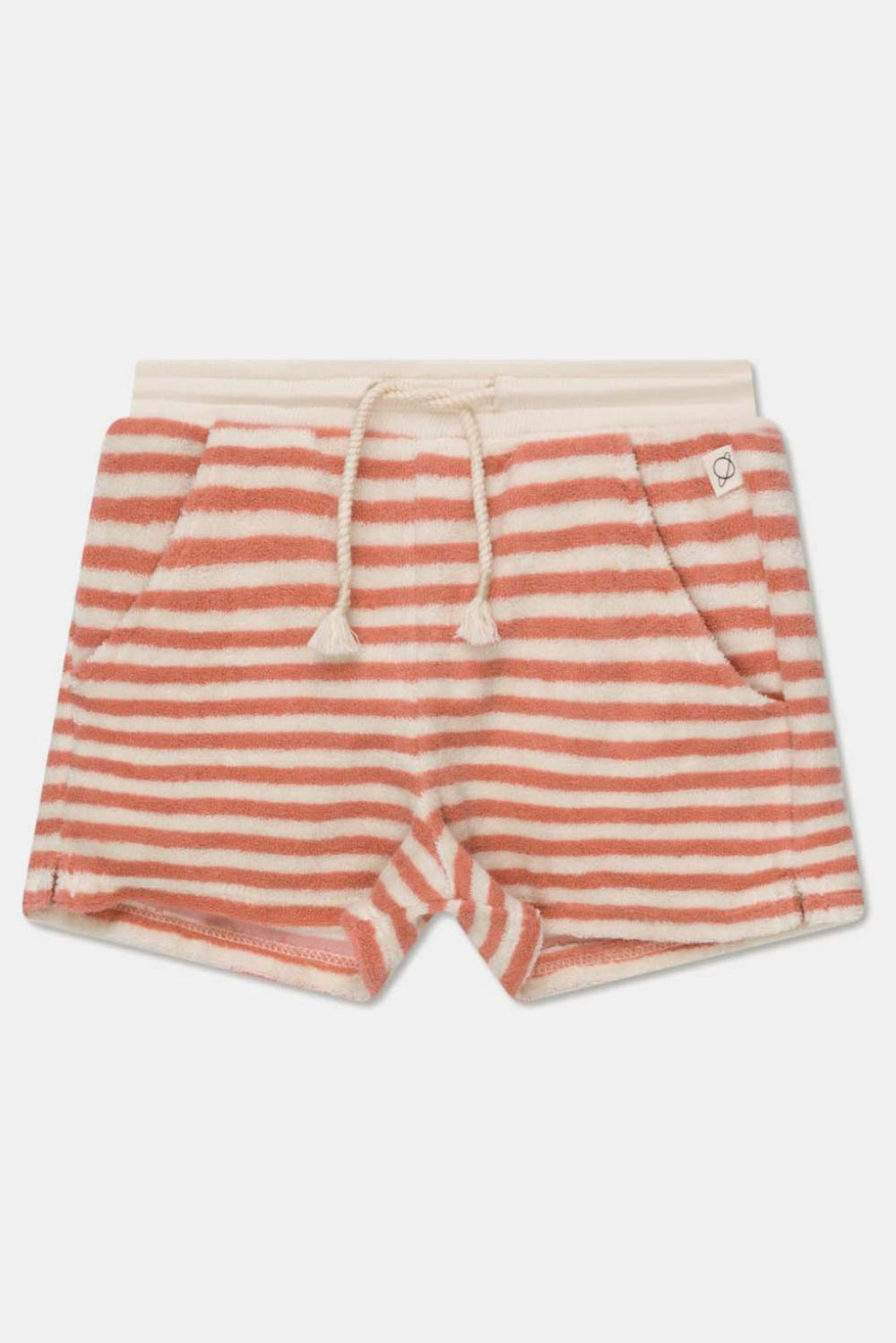 Toweling stripe shorts - Coral - Shorts