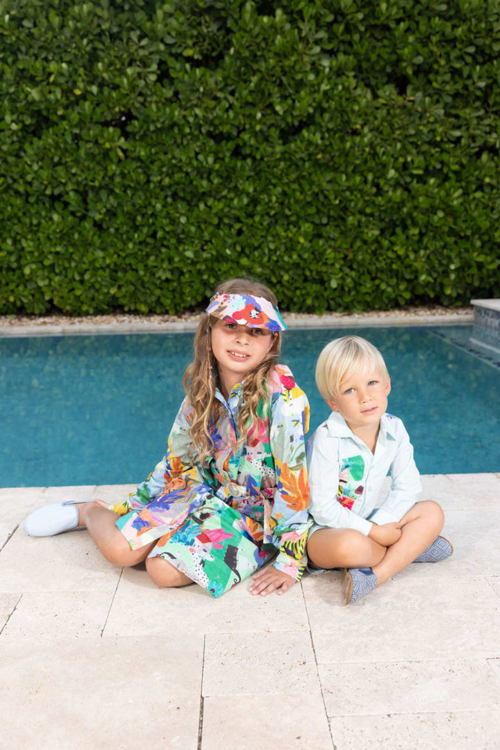 Boys 2 Pc Set - Aqua Tiger