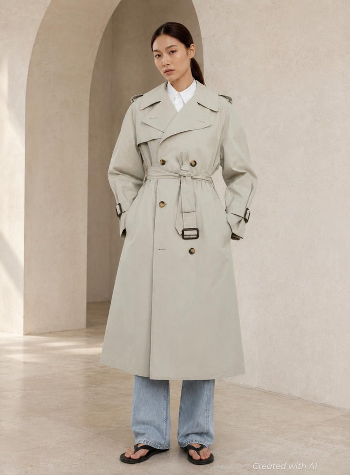 Trench Coat - Cement - M - Trench Coat