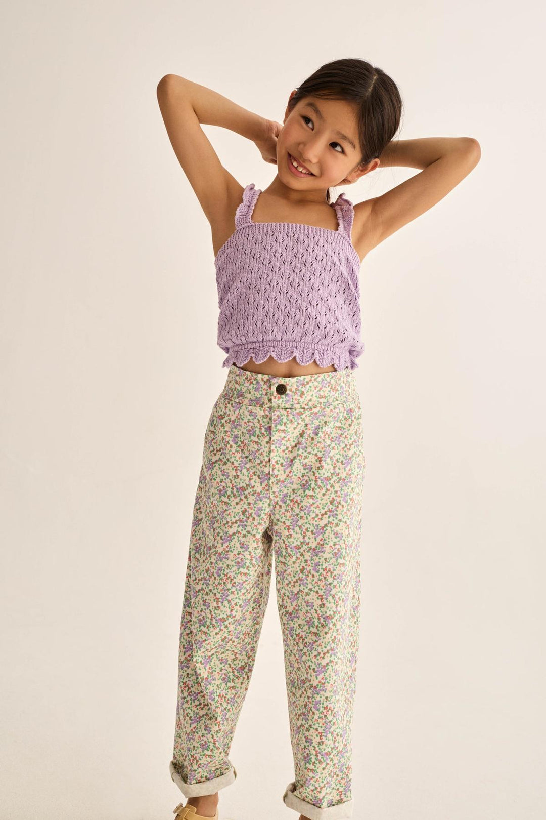 Openwork Tricot Top - Lavender