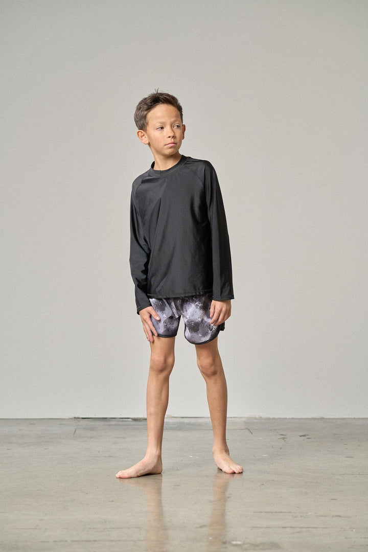 Boys Swim Short - Monochrome Watercolor