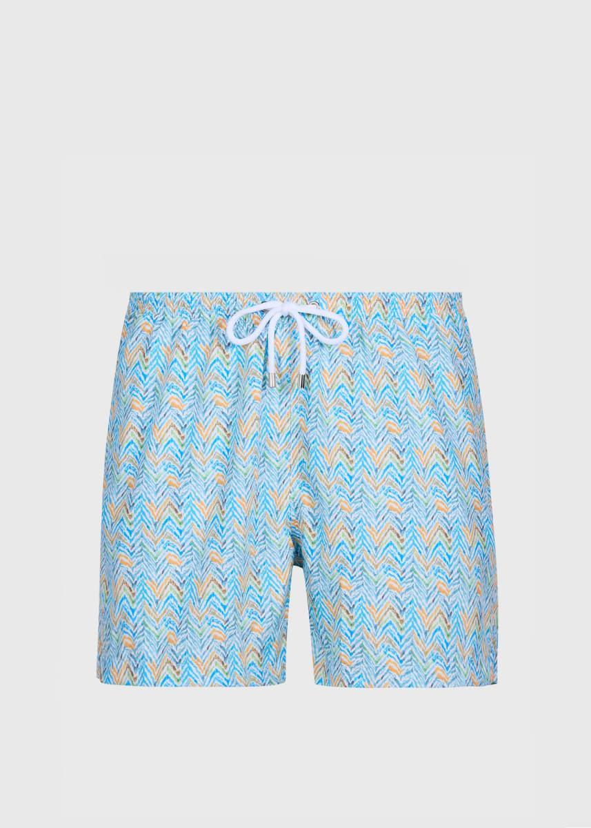 Multicolor Zig Zag Swim Trunk - Blue Multi