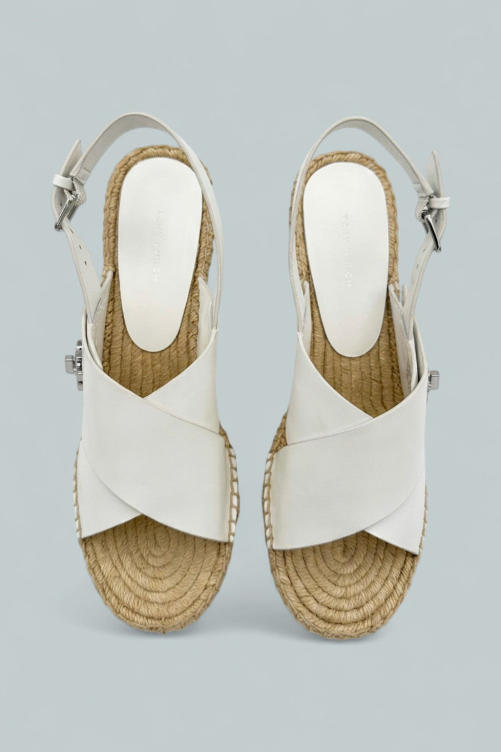 Turnlock Espadrille Wedge Sandals - White - 9.5 - Sandals