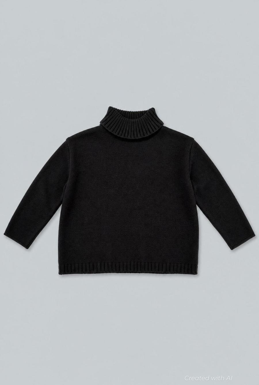 Turtleneck Sweater - Black - Sweater