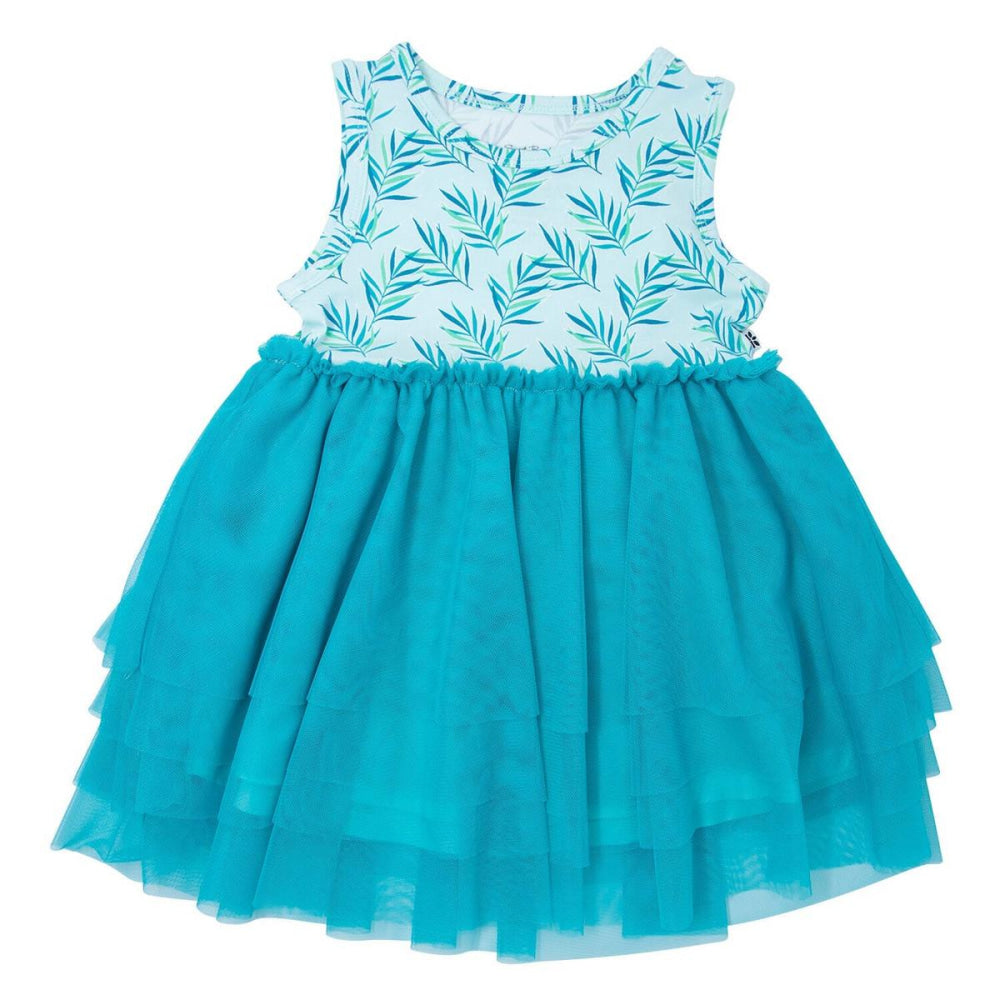 Tutu Dress - Palms Blue - Dresses