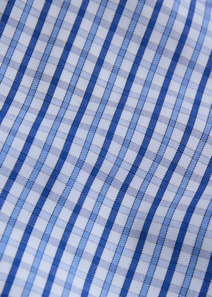 Cotton Plaid Sport Shirt Classic Fit - Blue