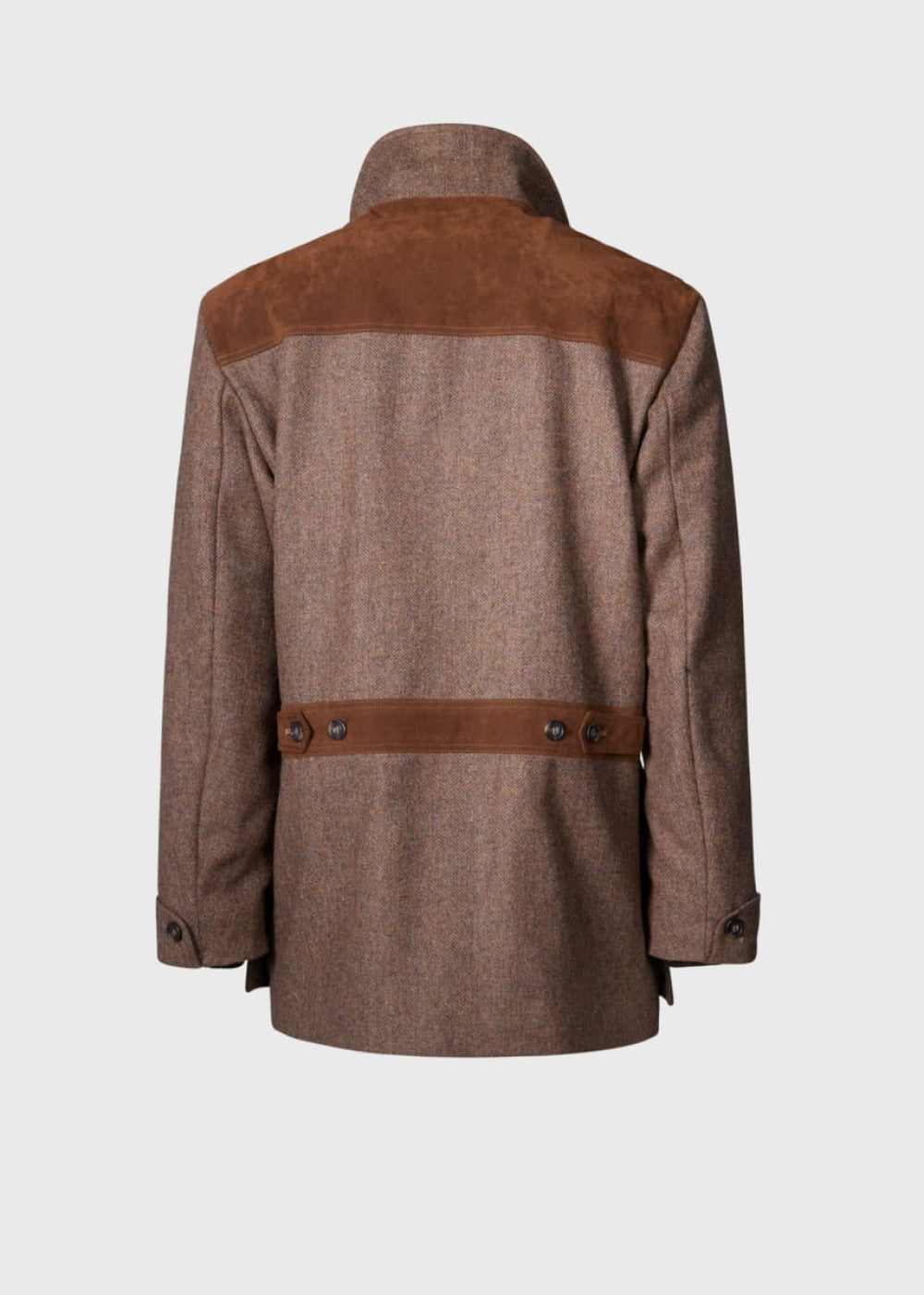 Tweed Hunting Jacket with Suede Trim - Brown - Jacket