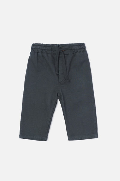 Twill Plush Baby Pants - Dark Grey - 6M - Pants