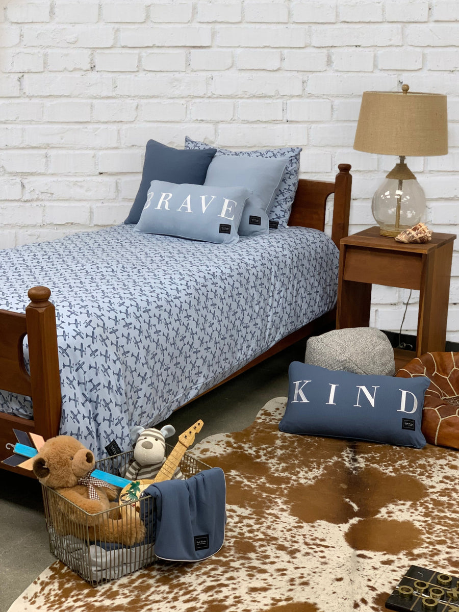 Twin Duvet Cover - Blue Airplanes - OS - Duvet Cover