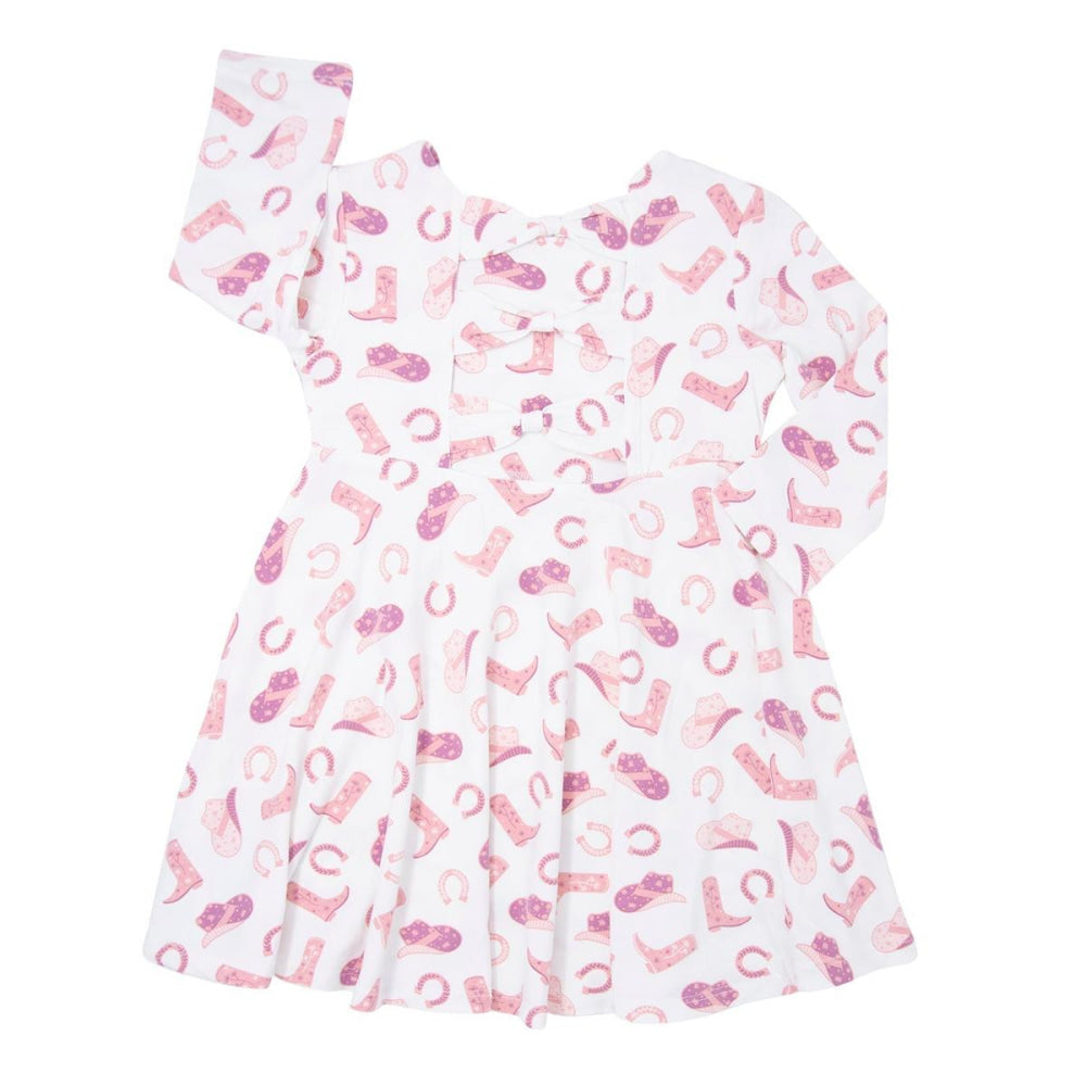 Twirly Bow Dress - Cowgirl Boots - Dresses