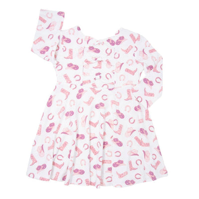 Twirly Bow Dress - Cowgirl Boots - Dresses