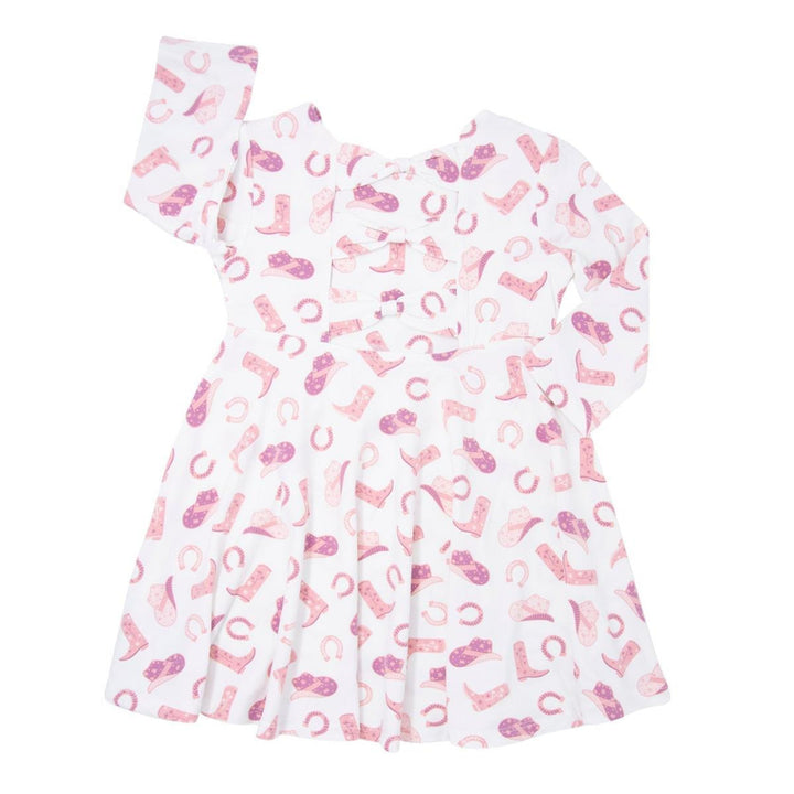 Twirly Bow Dress - Cowgirl Boots - Dresses