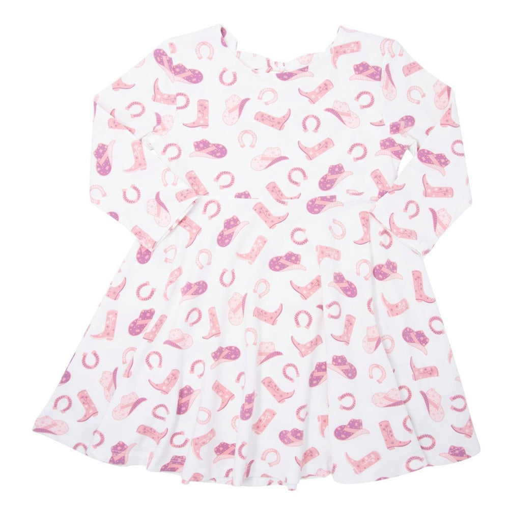 Twirly Bow Dress - Cowgirl Boots - Dresses